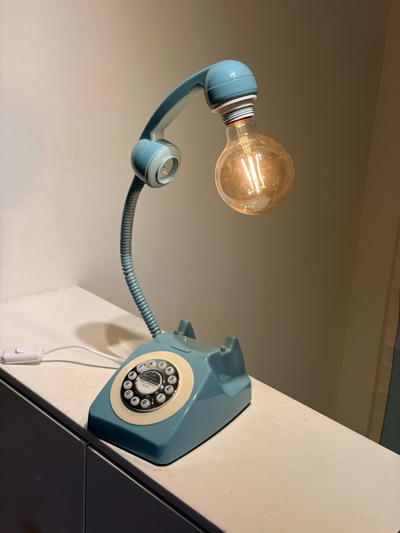 Lampada Telefono Vintage Azzurro – Lampade da tavolo, Metallo, Plastica (photo 3 of 9)