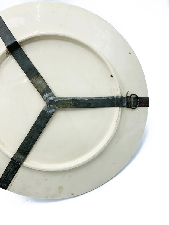 Japans handgeschilderd keramisch bord uit de jaren 60, Decoratieve objecten, Keramiek (foto 7 van 7)