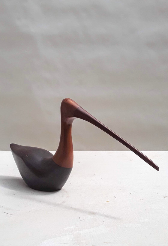 Image 1 of Sculpture en bois signée d'un Courlis d'Amérique par Art Eisenbrand , 1980 - Californie / USA .