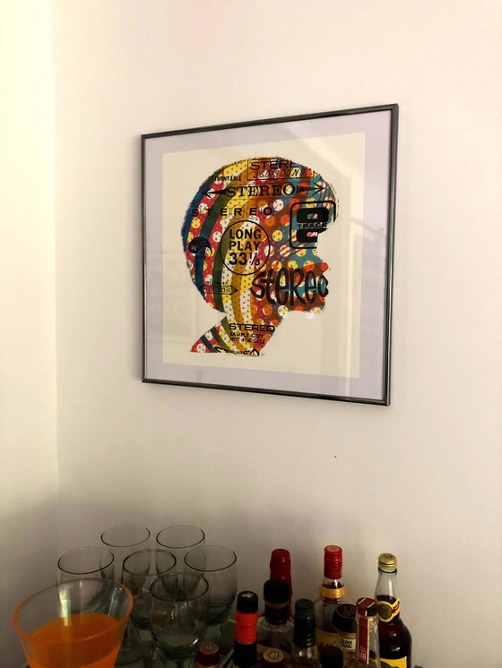 Image 1 of Berühmter Stereo-Siebdruck von Print Mafia - Hommage an die Vinyl-Schallplatte
