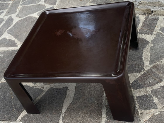 Image 1 of B&B Italia Amanta Salontafel 70x70 - Origineel ontwerp van Mario Bellini uit de jaren 70 - Fiberlite Bruin - Vintage Design