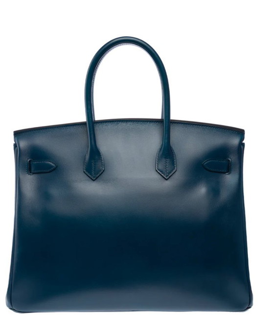 Image 1 of Borsa HERMES Birkin 35 in cuoio blu - 103221
