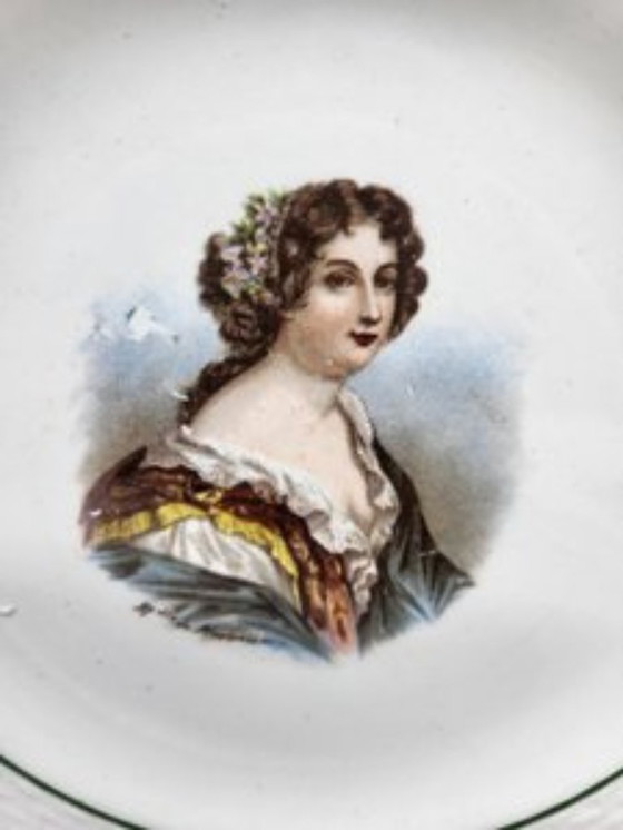 Image 1 of Saint Amand Rois Reines Favorites de France Earthenware Plates Set of 12