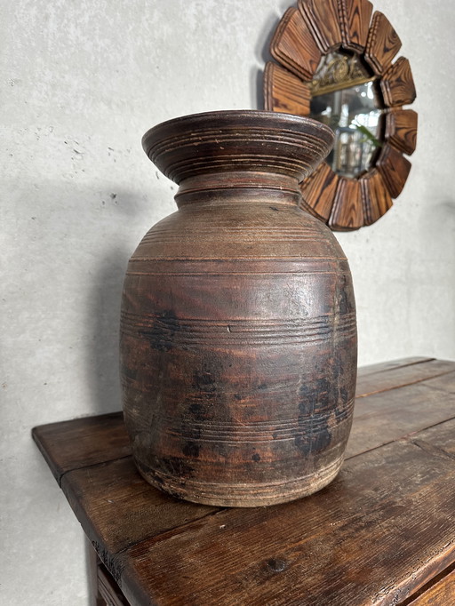 Antique wooden pitcher