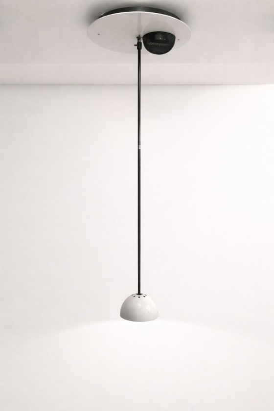Image 1 of Set of Three “Alesia” White Pendant Lights – Carlo Forcolini for Artemide, 1980s