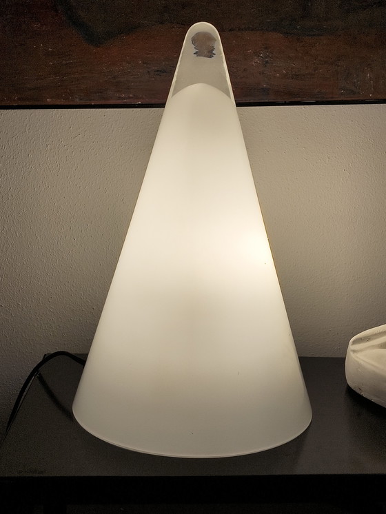 Image 1 of Jaren 80 vintage design Barbara Teepee cone glazen tafellamp 