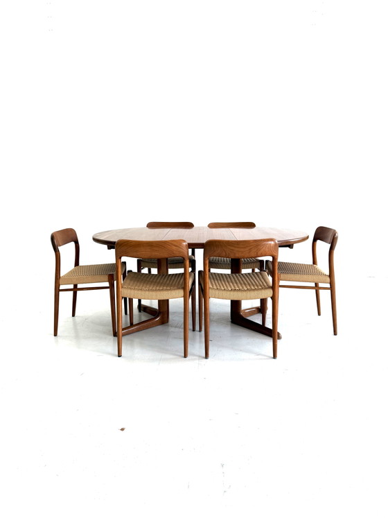 Table à manger extensible vintage, Skovby Møbelfabrik '60 – Tables de salle à manger, Wood, Metal (photo 8 of 13)