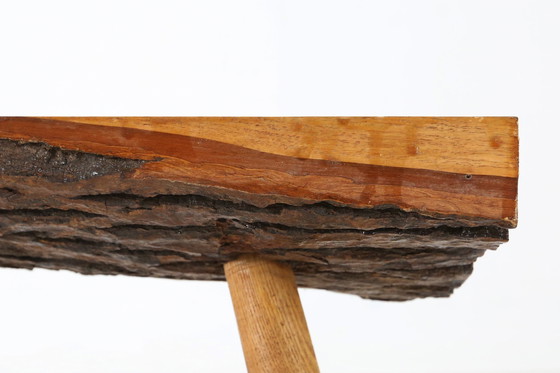 Image 1 of Brutalist Tree Trunk Coffee Table in Solid Oak, Ca. 1950