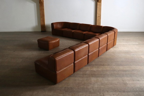 Image 1 of De Sede DS 15 XL Modular leather Sofa, Switzerland 1970s