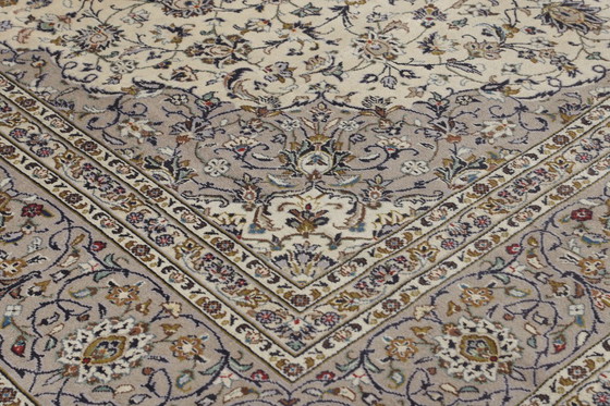 Image 1 of Origineel Perzisch tapijt Keshan, Kashan Beige 394 x 292 cm In topconditie Klassiek