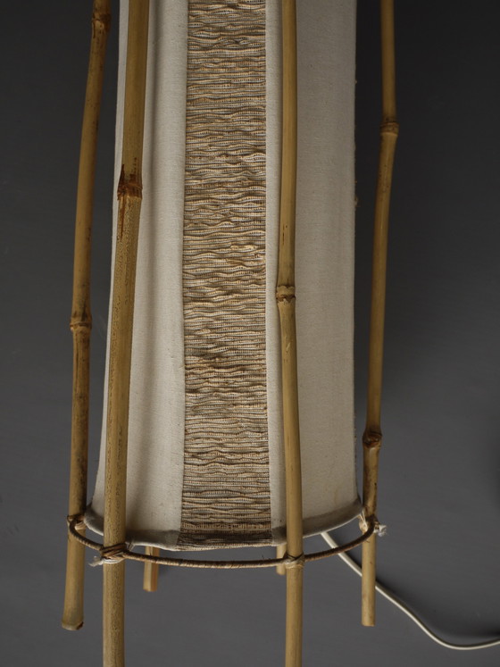 Image 1 of Lampadaire en bambou par Louis Sognot, années 1950