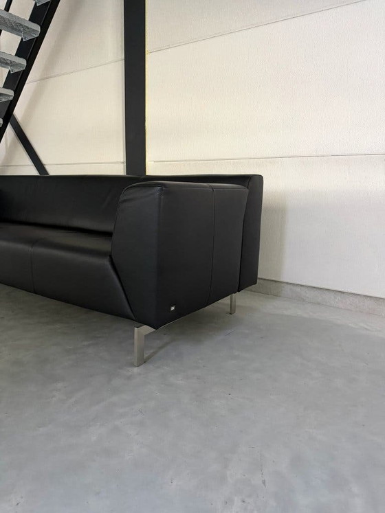 Rolf Benz 318 Linea – Pelle Nera – Condizioni Assolutamente Ottime – Divani 3 posti, polished steel, Leather (photo 3 of 9)
