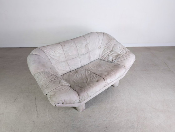 Image 1 of Vintage sofa couch dupe Burkhardt Vogtherr leather two-seater