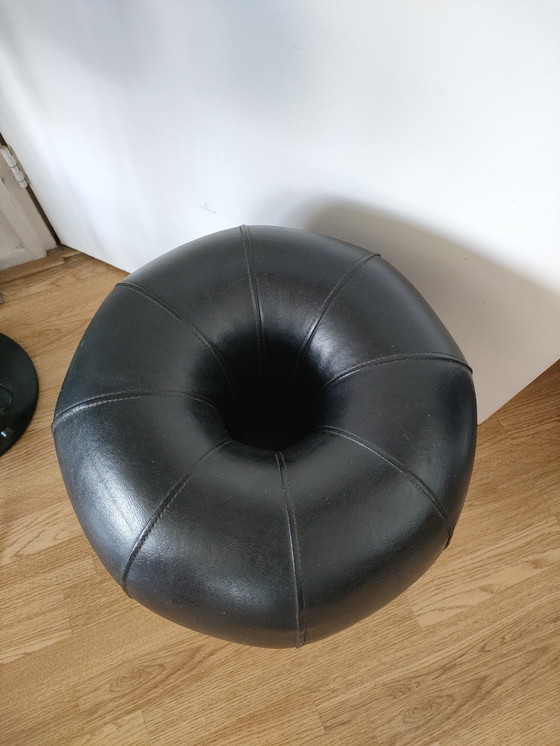 Image 1 of Design lederen poef kruk