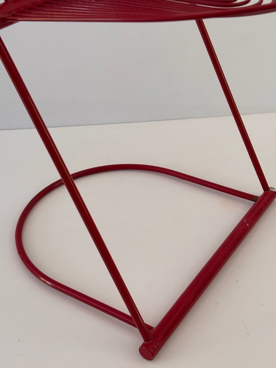 Image 1 of 2 sedie a dondolo di Jutta e Herbert Ohl Rosenthal Lübke, 1982, acciaio laccato rosso