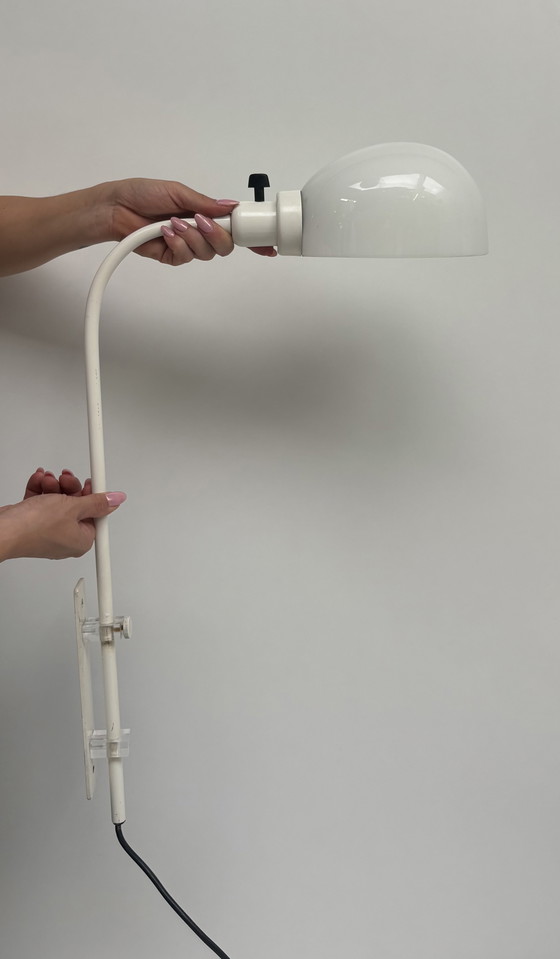 Image 1 of Lampada da parete vintage di design bianco Vetro metallico Vetro lattiginoso