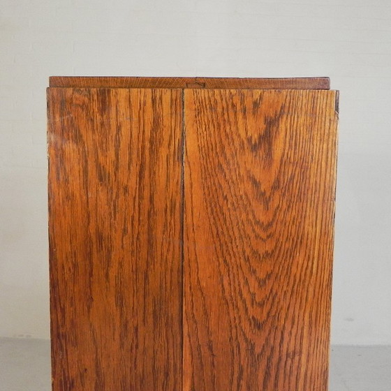 Image 1 of Eiken rolluikkast met 1 luik, 116 cm hoog, jaren 30
