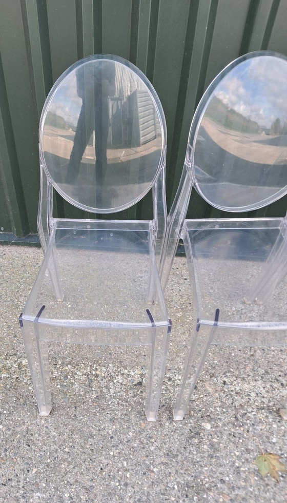 Image 1 of 6 Victoria Ghost chairs by Kartell, designed by Philippe Starck