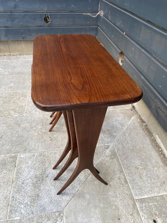 Image 1 of Set of 3 nesting tables by Raphaël Raffel Raphael Scandinavian style vintage 60s 1960