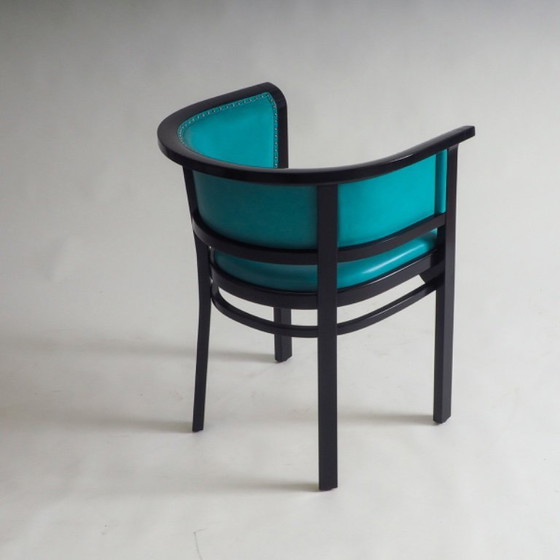 Image 1 of Poltrona nera con pelle turchese di Marcel Kammerer per Thonet
