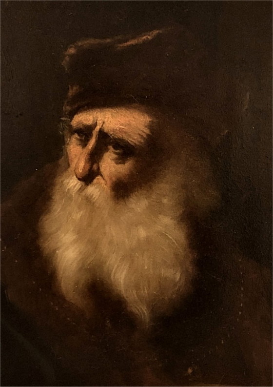 Image 1 of Portrait ancien XIXe siècle – Huile sur panneau – École européenne