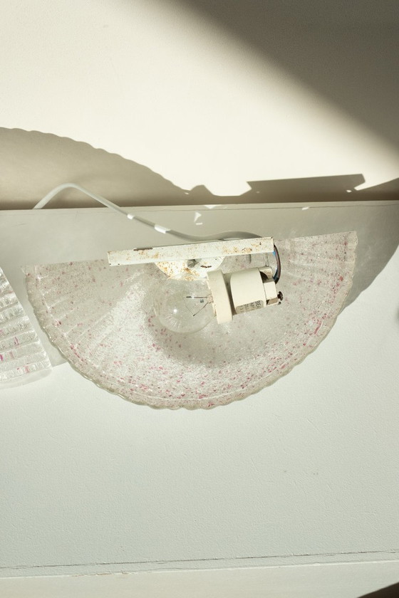 Image 1 of Set di 2 lampade da parete vintage in Murano con macchie rosa