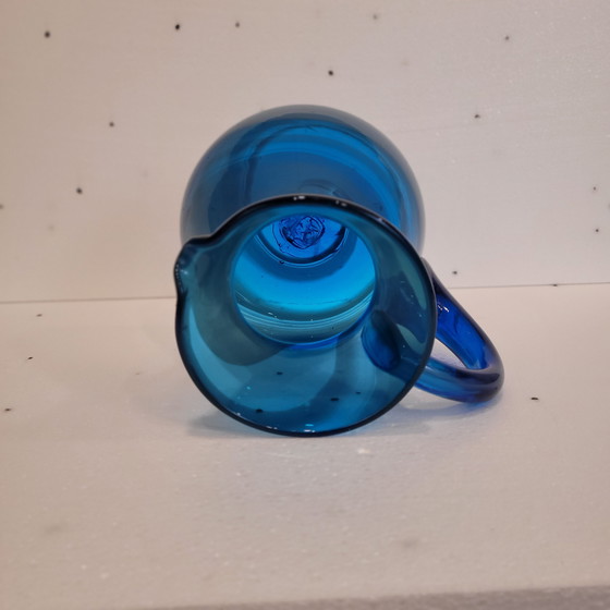 Image 1 of Jarra cristal soplado azul, 50’s - Italia