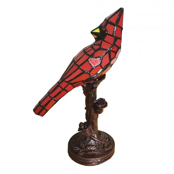 Tiffany Parrot table lamp, Crystal, Glass, Red, Vintage (photo 3 of 3)
