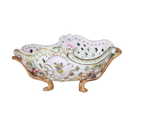Bol/cesta de porcelana de Dresde