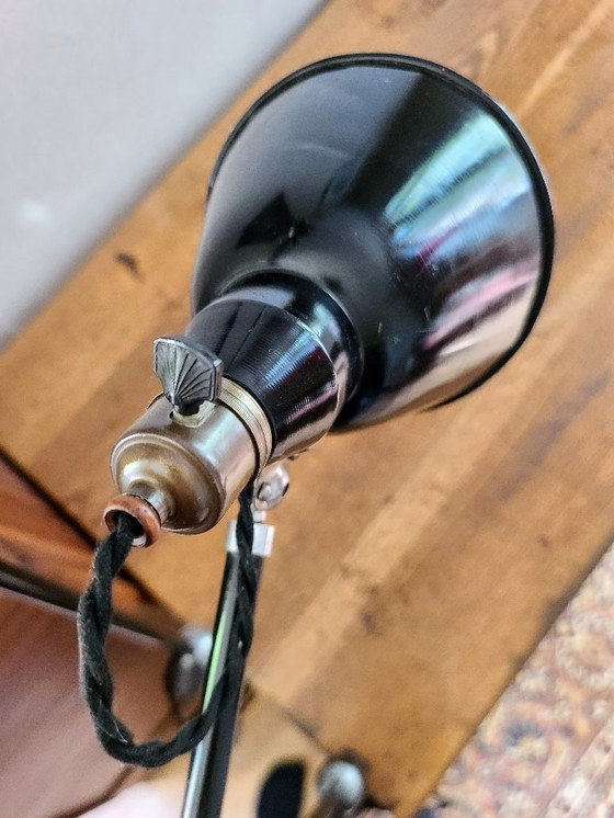 Image 1 of Fully restored black Mazda 1930-40 architect lamp