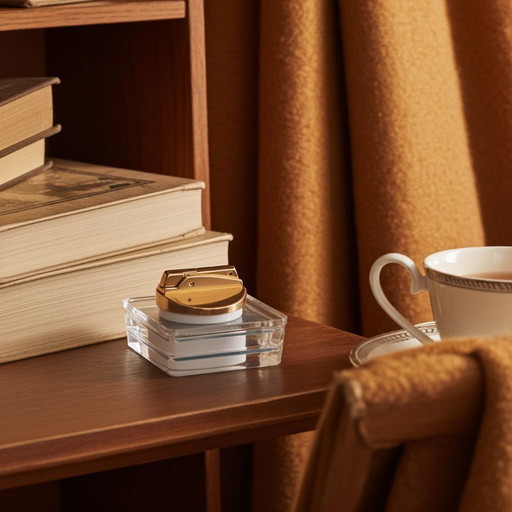 Accendino da tavolo vintage con base in plexiglass degli anni '70 - con gas