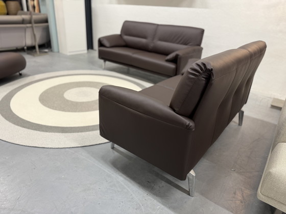 Image 1 of 2 Leolux Bora Balanza Sofa 2.5 & 2 Seater Wapiti Brown Leather