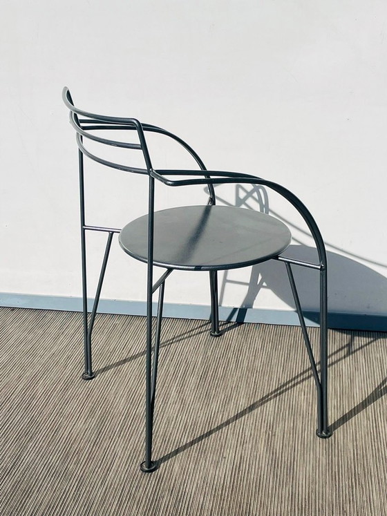 Image 1 of Pair of 'Lune d'Argent' chairs by Pascal Mourgue for Fermob. Vintage 80s