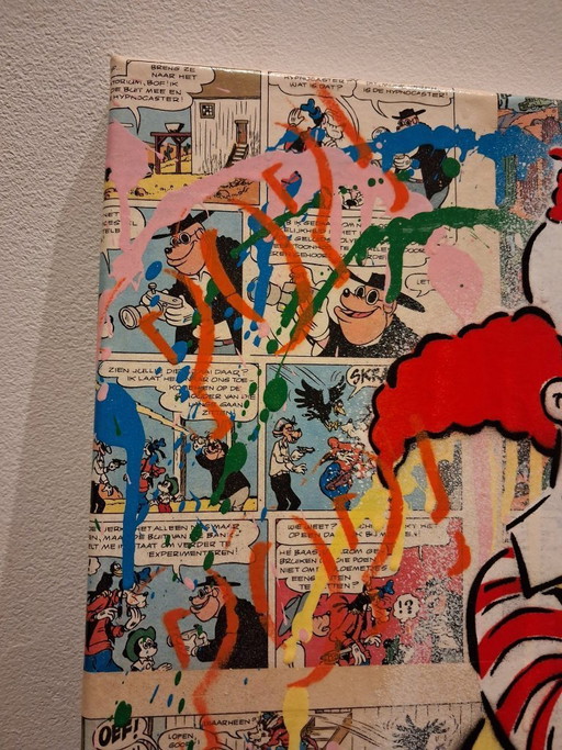 Koen betjes Krusty the clown x mcdonalds x banksy mashup painting