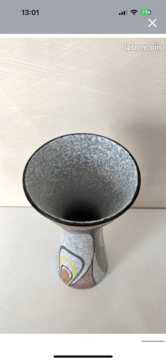 Image 1 of Rumba vase by Flora Gouda, Holland, 1950s, vintage modernist ceramic