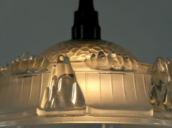 Image 1 of Lampada a sospensione vintage Ezan Art Déco con ghiaccioli