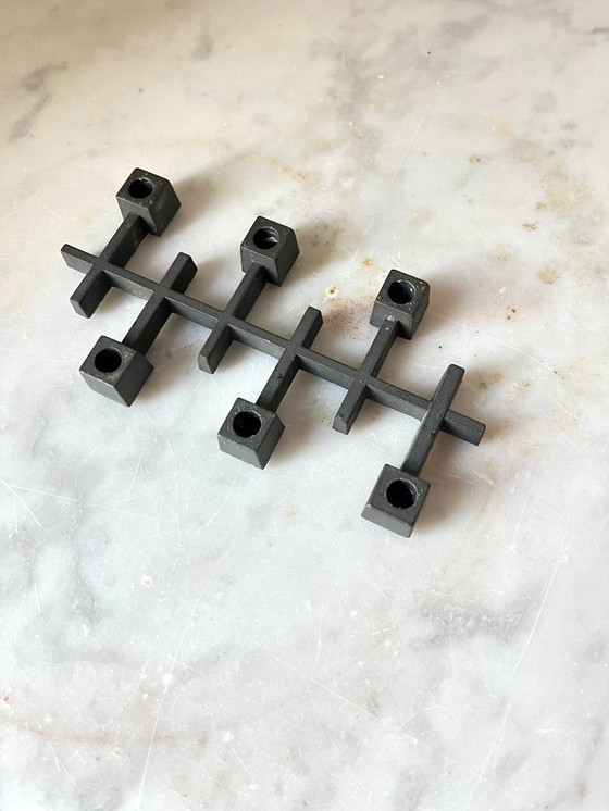 Image 1 of Vintage PARO Modular Candleholder by Jens Quistgaard – Danish Brutalist Cast Metal, 1970s