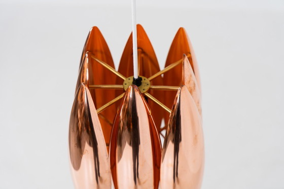 Image 1 of Rara versione in rame del pendente “Kastor” di Jo Hammerborg per Fog & Mørup (Danimarca, anni '60).