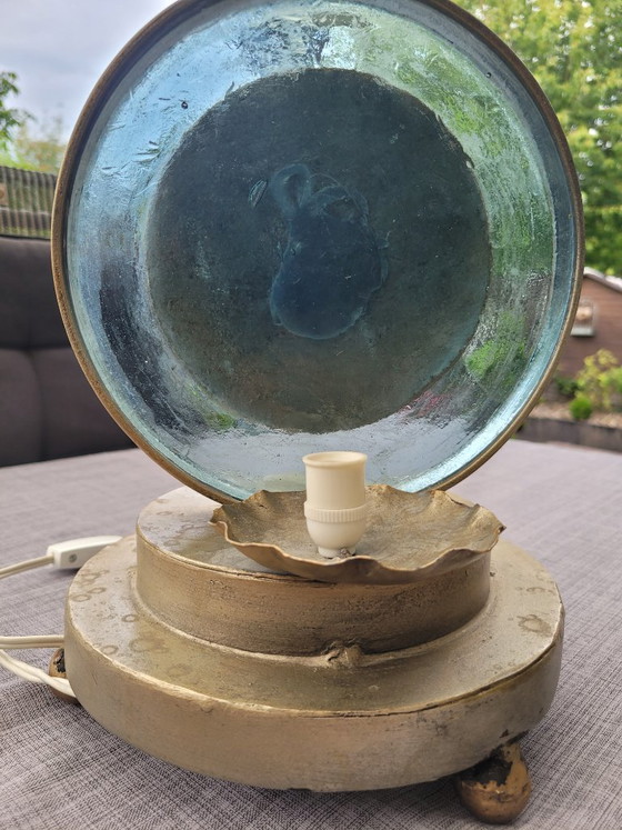 Rare Designer Table Lamps Spain Moon Handmade – Brass, Metal (photo 11 of 13)