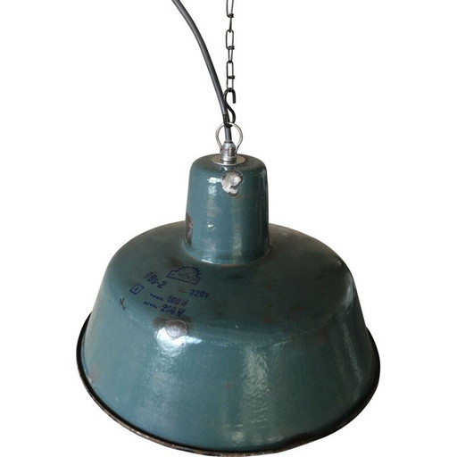 Industriële fabrieksplafondlamp van Wikasy A23, jaren 1950