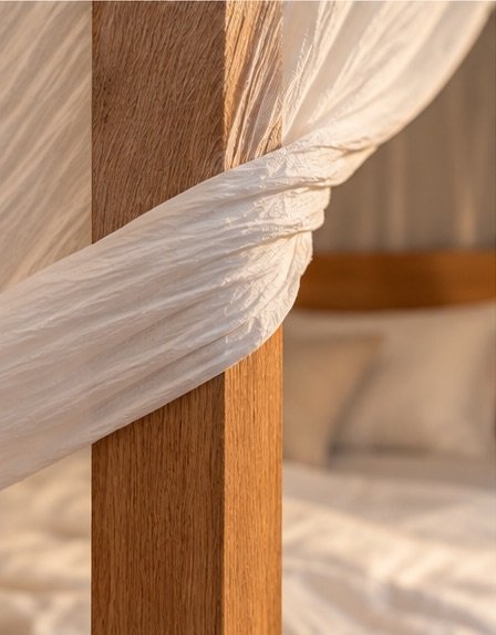 Luxury Canopy Bed – Textile, Wood (photo 5 of 6)