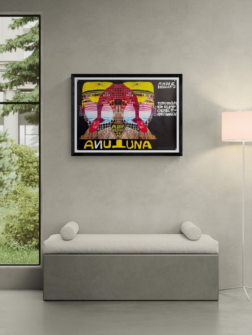 🎨 Luna Luna – Friedensreich Hundertwasser – 1987 – cartel original | 84,1 × 59,4 cm | Suiza