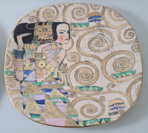 Image 1 of 8 platos coleccionables de porcelana de Gustav Klimt de Lilien Austria con certificados