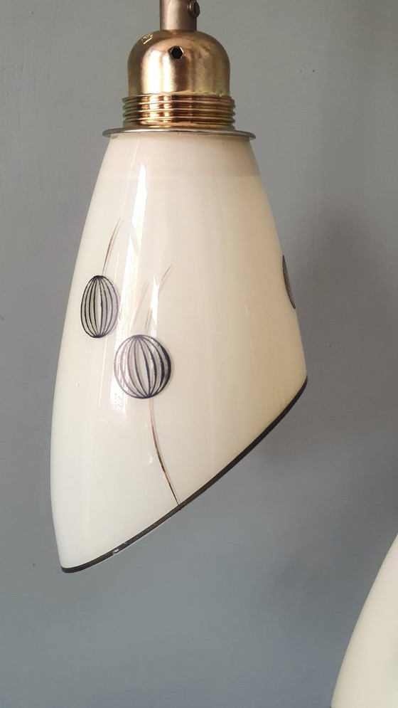 Set Vintage Hanglampen Met Decoratie. Beige / Zacht Geel – Metal (photo 19 of 27)