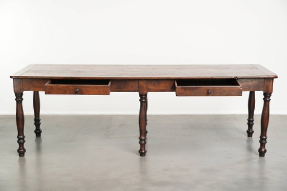 Exceptionnelle Table de salle à manger de ferme XXL anglaise en chêne du début du 19e siècle avec une (photo 6 of 13)