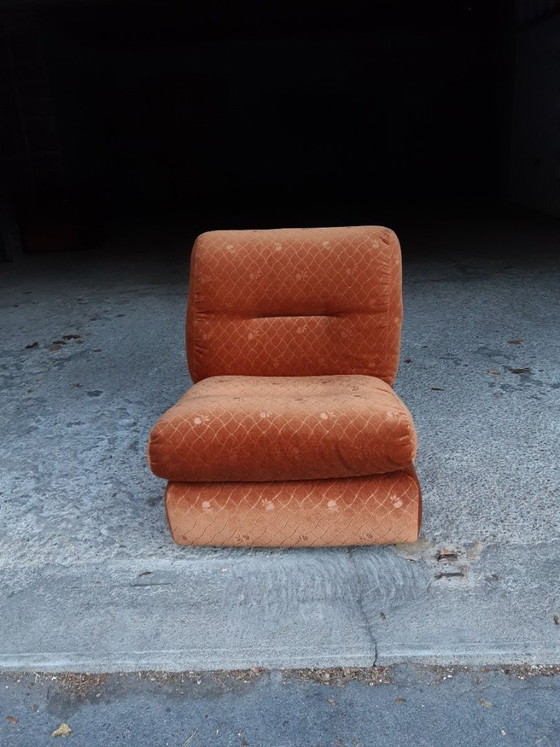 Image 1 of 3/7 Chauffeuse Orange Ligne Roset Pr M. Ducaroy Mod. Albany, Design Ép. Vintage