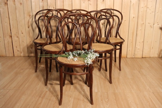 Image 1 of Set aus 6 Hofmann Bistrostühlen, Modell Engelsflügel