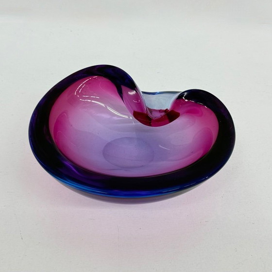 Image 1 of Set of 3 murano summerso pink glass bowls , 1970s