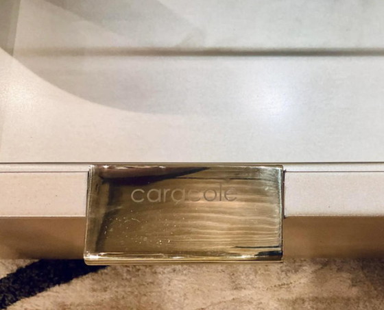 Image 1 of Caracole Modern Champagne Silver Square Coffee Table with Fluted Design, Large Contemporary Cocktail Table for Living Room