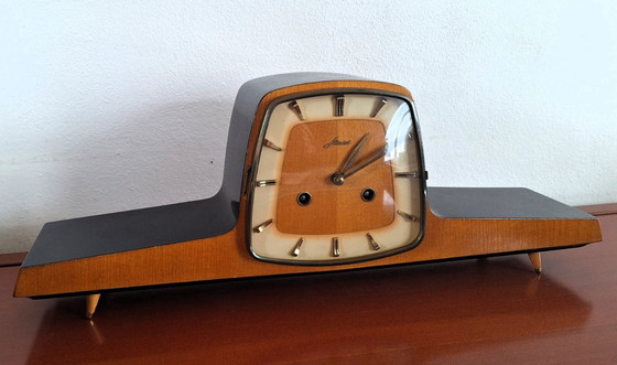 Image 1 of Vintage Art Deco Table Clock, Franz Hermle, Hald 1960s